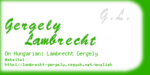 gergely lambrecht business card